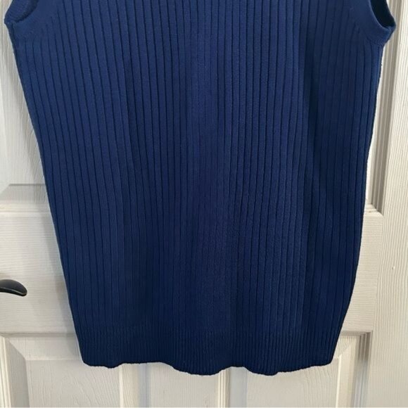 Turtle Bay Sz Medium Ribbed Navy Blue Button Front Vest Unisex - Picture 13 of 14